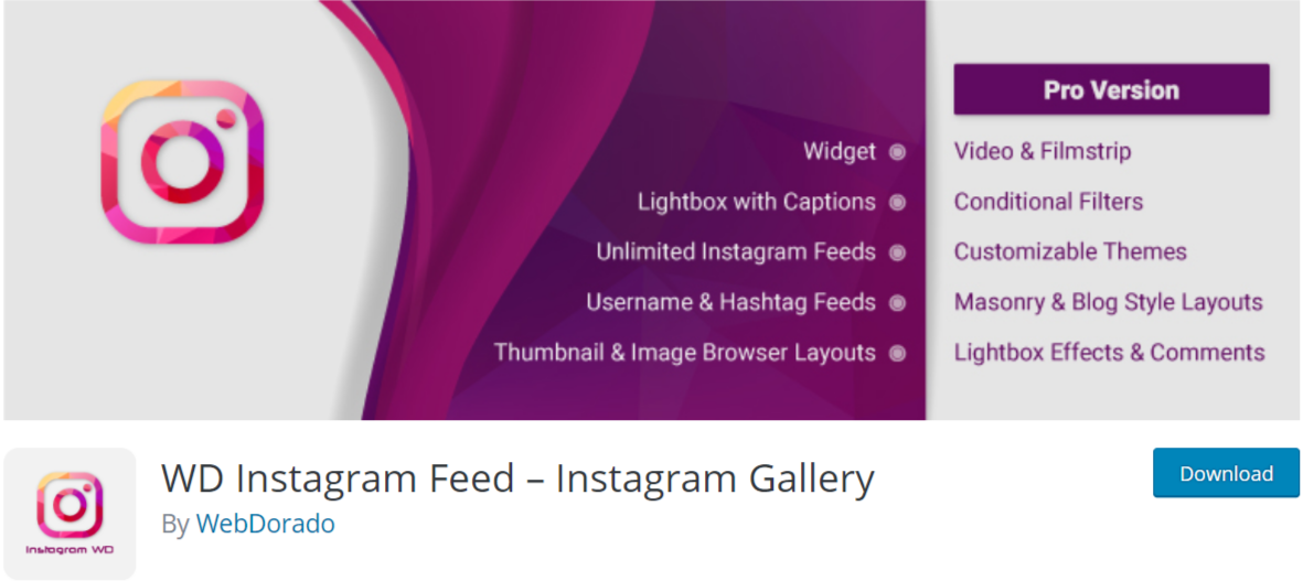 WD Instagram Feed - - ملحقات WordPress Instagram WD Instagram Feed – — WordPress Instagram Plugins