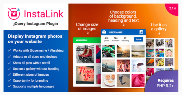 InstaLink- ملحقات WordPress Instagram InstaLink- WordPress Instagram Plugins