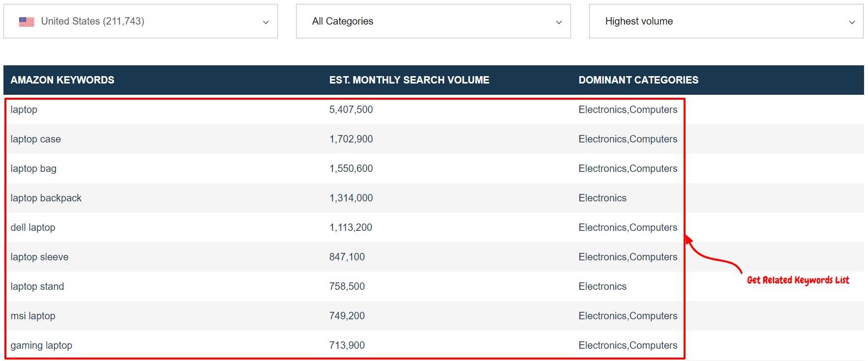 AmazVol Review- Related Keyword List