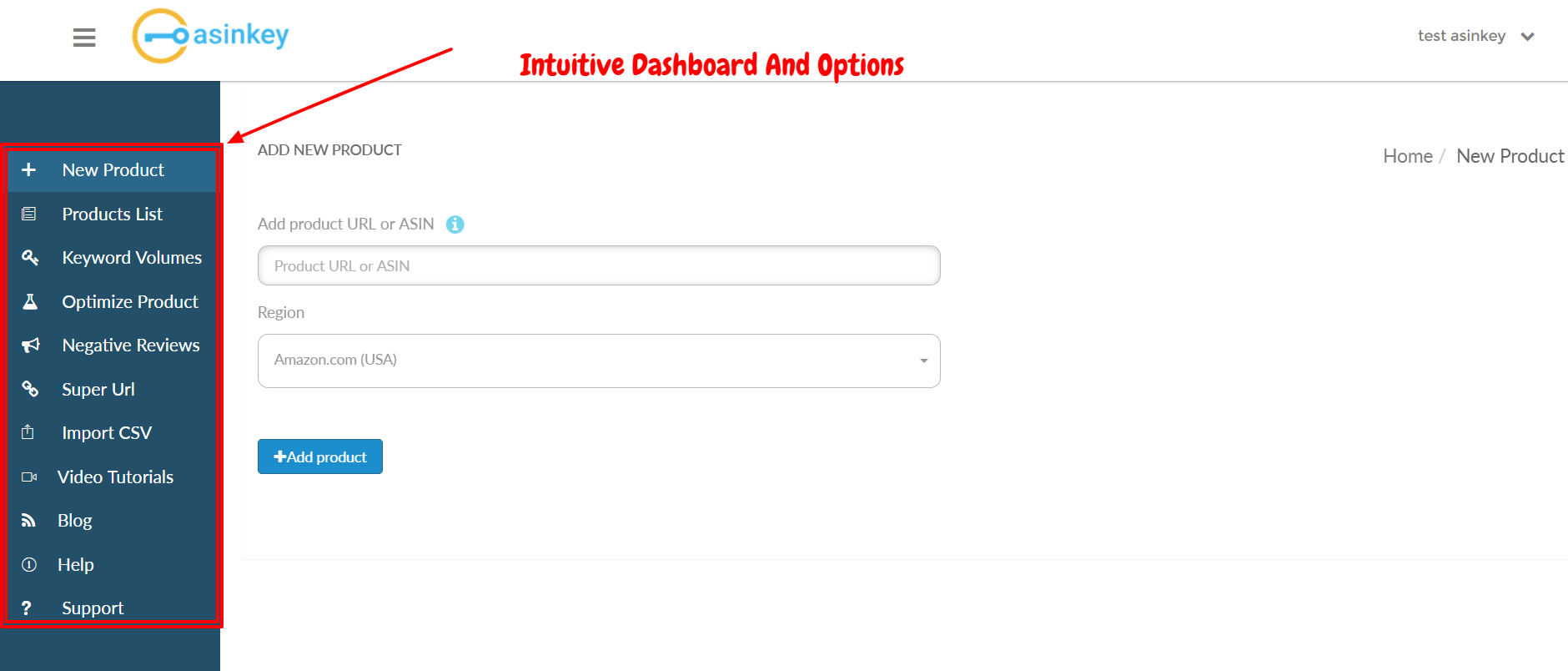 Asinkey Review- Intuitive Dashboard