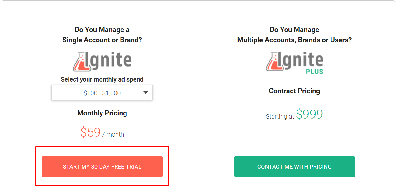 Ignite Review- Pricing Plans