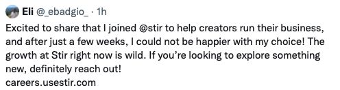 contenido generado por los empleados para la contratación a través del tweet de nuevas contrataciones