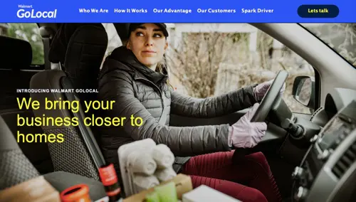 Pagina iniziale di Walmart GoLocal Home page of Walmart GoLocal