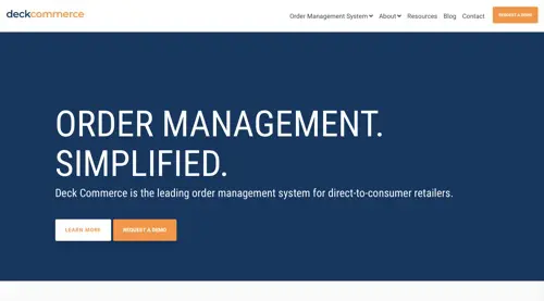 Pagina iniziale di Deck Commerce Home page of Deck Commerce