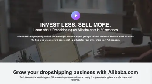 Home page of Alibaba Dropshipping Center