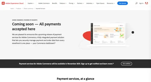 Home page of Adobe Experience Cloud