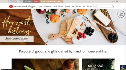 Home page of Ten Thousand Villages