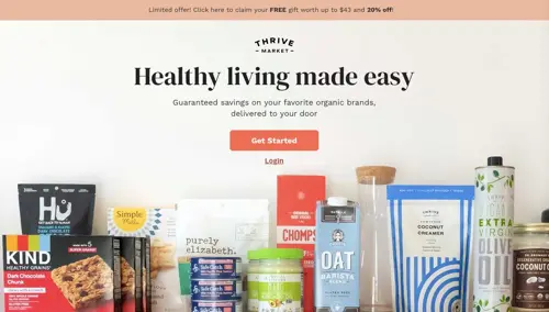 Home page of Trive Market