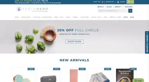 Home page of EarthHero