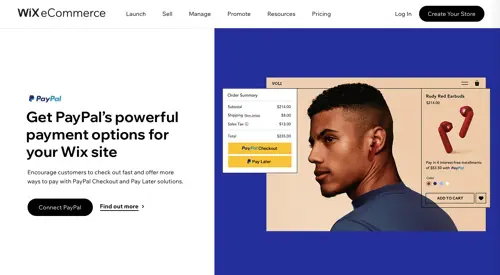 Halaman beranda Wix Home page of Wix