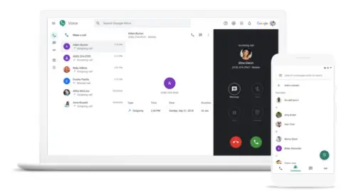 Google Voice home page.