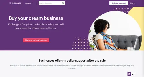 Capture d'écran de la page d'accueil Exchange. Screenshot of Exchange home page.