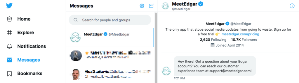 otomatik dms twitter