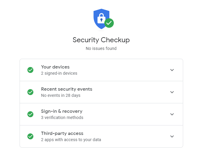 Googleセキュリティチェックページ