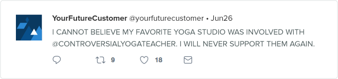 ตัวอย่างทวีตที่กล่าวถึงแบรนด์โดยอ้อม