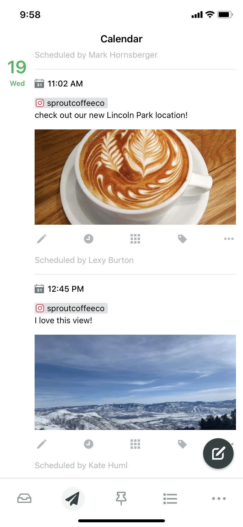 スプラウトモバイルでのInstagramプレビュー