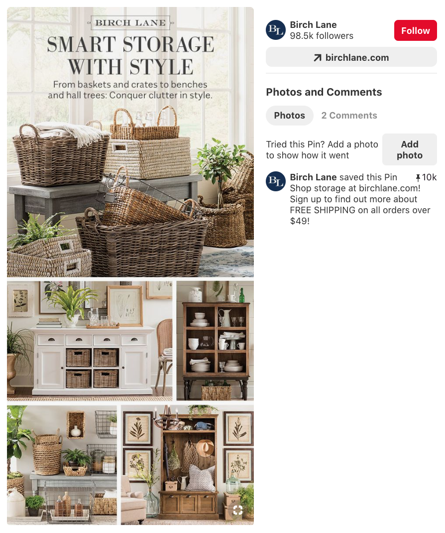 太字のピンタレストピンキャプション