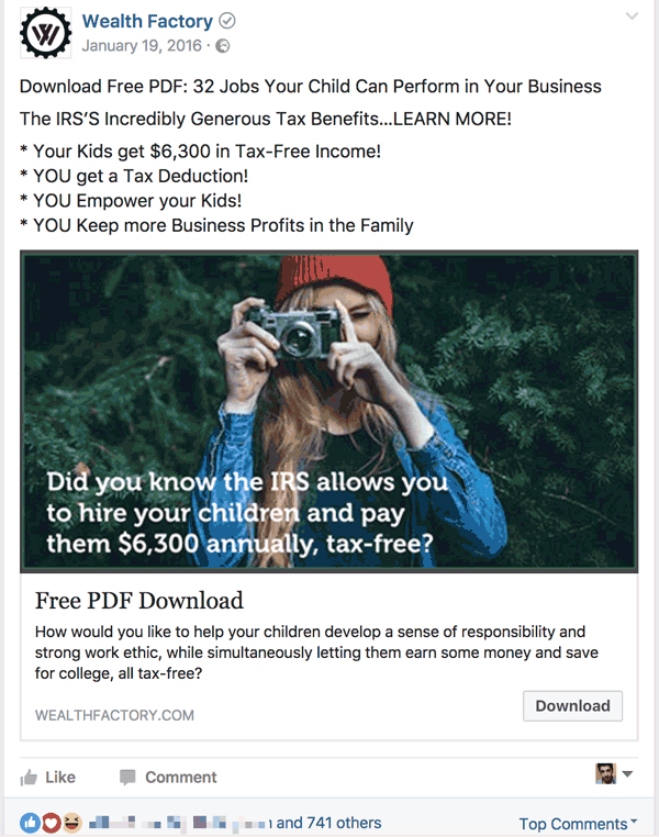 facebook-kurşun-ads-örnek