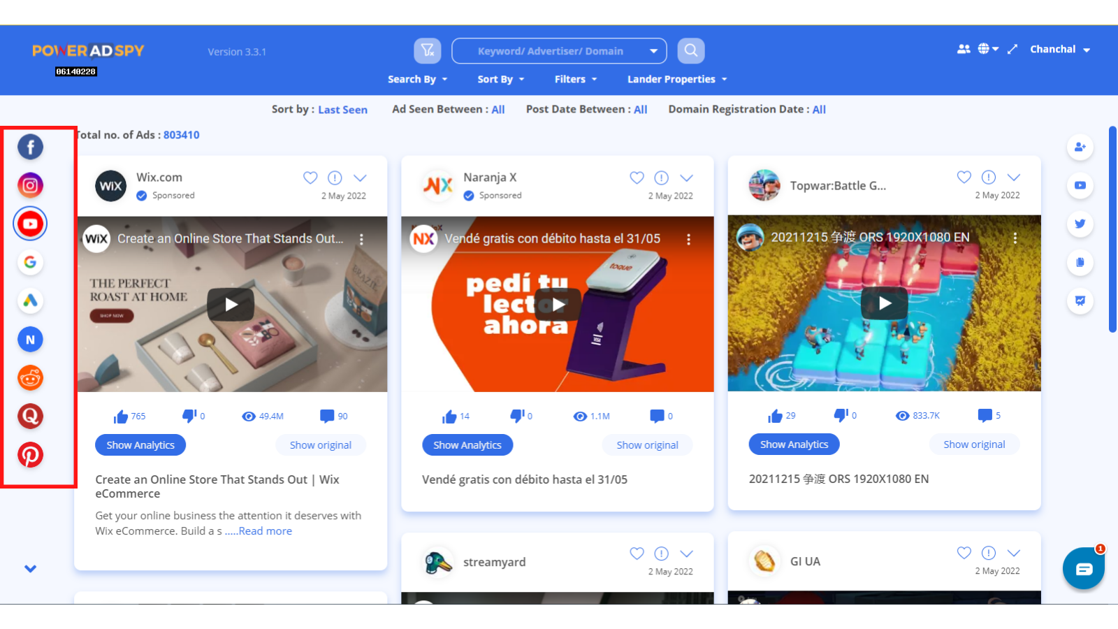 poweradspy-youtube-anúncios