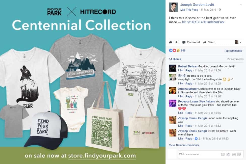 Joseph Gordon-Levitt marketing de influenciadores do Facebook