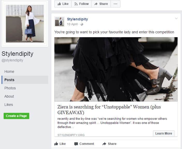 stylendipity marketing de influenciadores do facebook