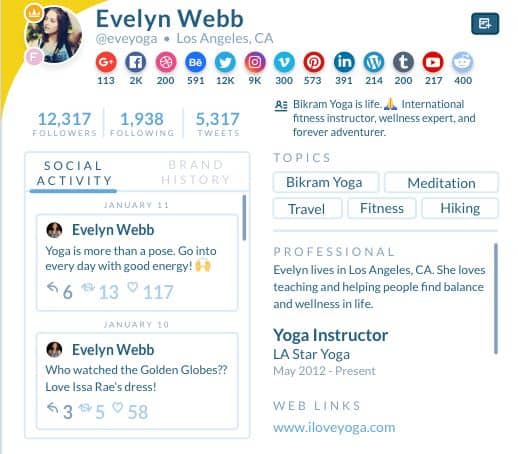 evelyn webb marketing de influenciadores do facebook