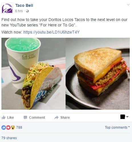 Promoção Taco Bell no facebook - aumente o engajamento nas mídias sociais