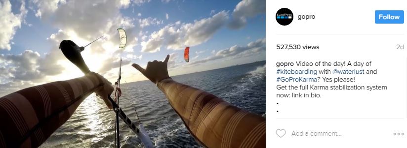 instagram de promoção de vídeo gopro - aumente o engajamento nas mídias sociais