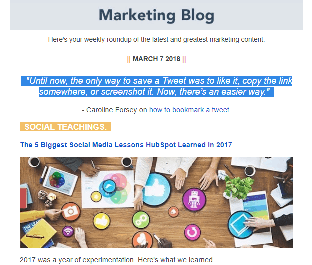 Criar resumos de e-mail marketing