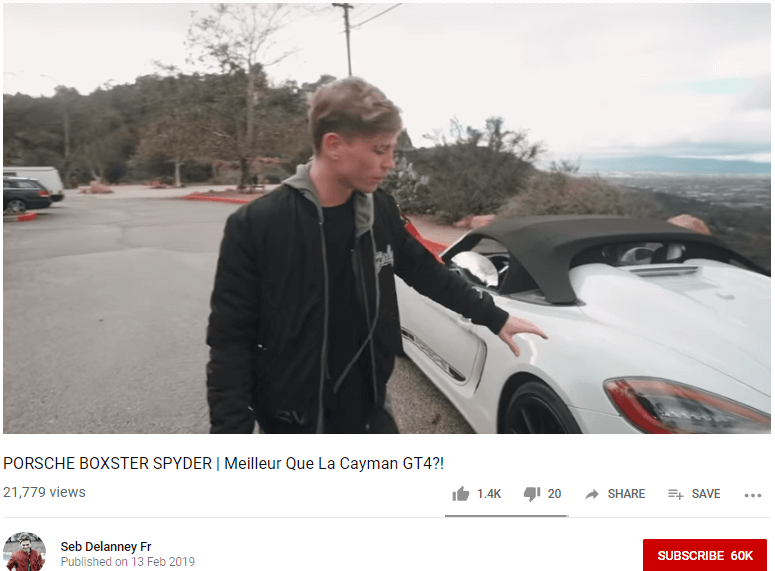 Influenciador automotivo de Seb Delanney