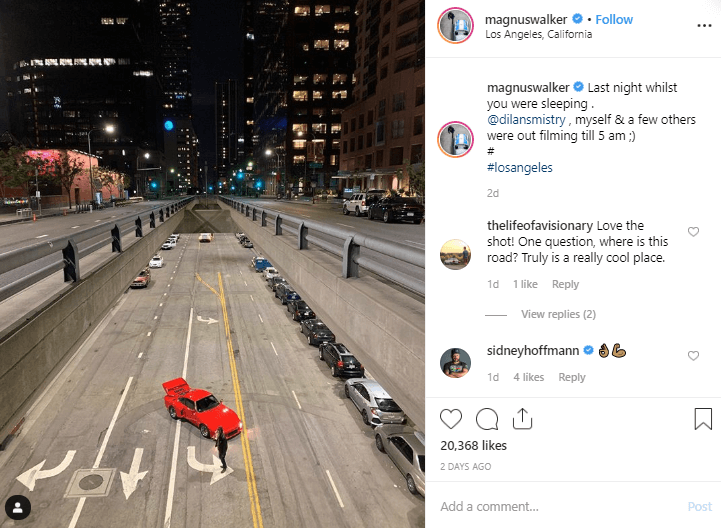 Influenciador automotivo do Instagram de Magnus Walker