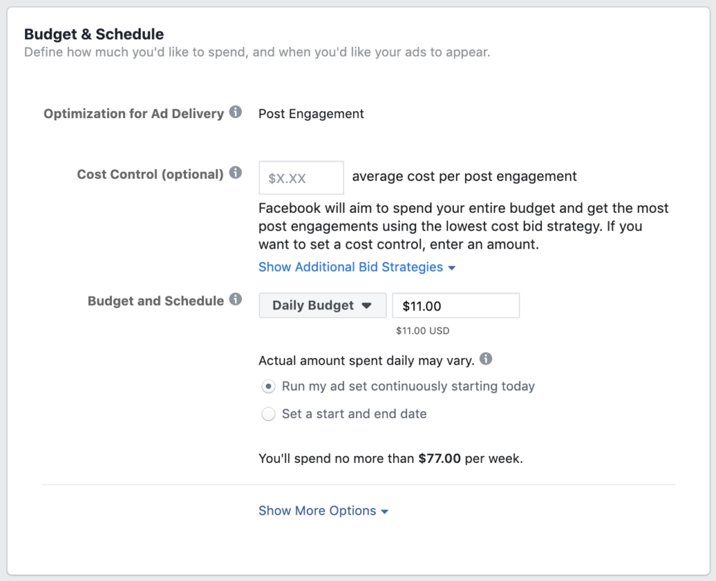 iklan instagram - tentukan anggaran dan jadwal iklan Anda