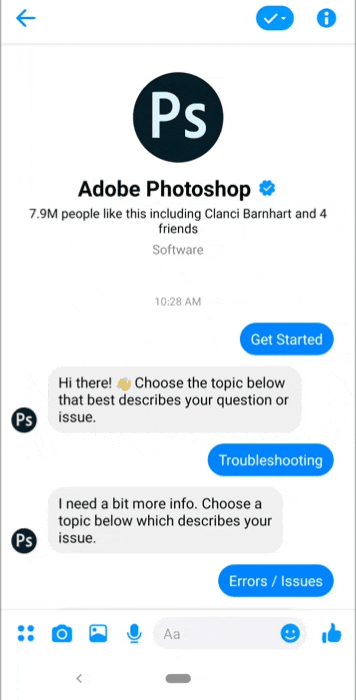 adobe photoshop chatbot de automatizare a rețelelor sociale