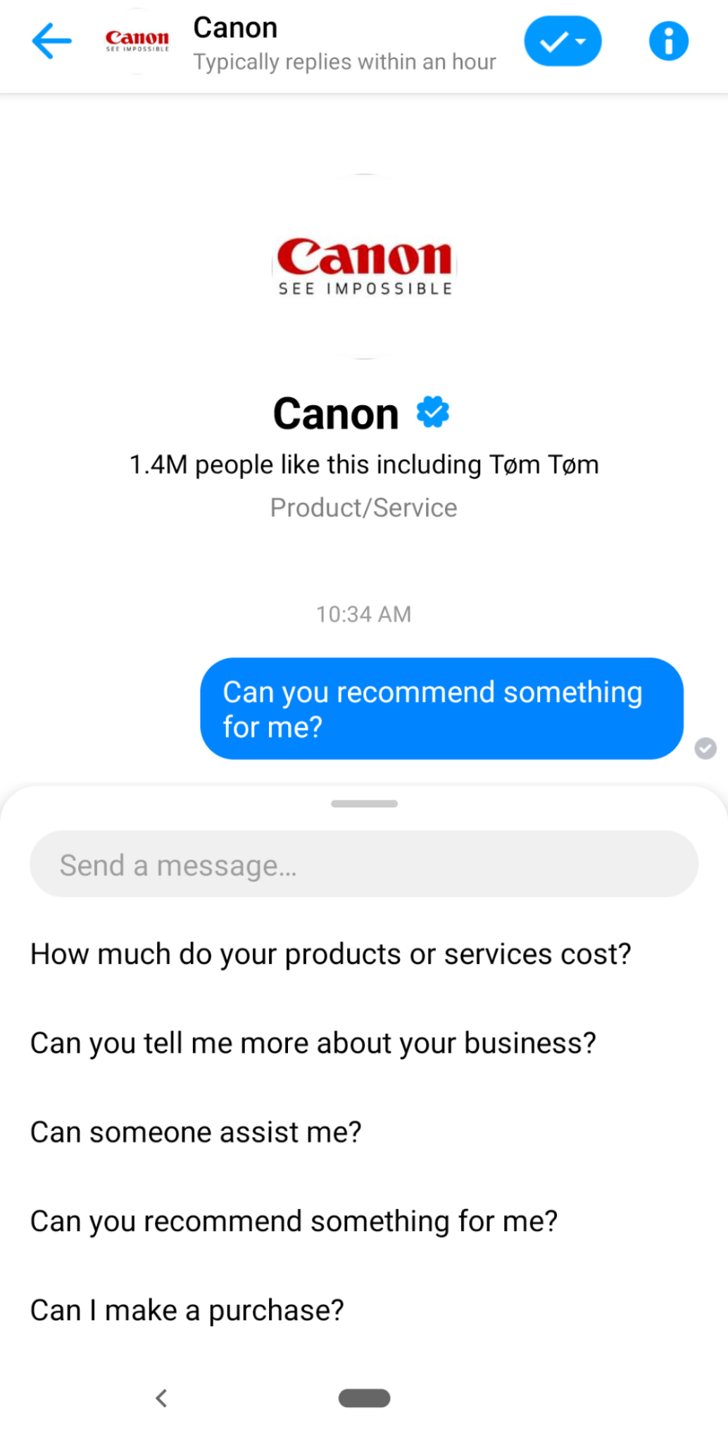 Chatbot-ul Canon evidențiază modul în care automatizarea rețelelor sociale funcționează în tandem cu vânzările sociale