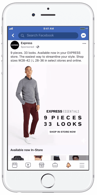 Annuncio di raccolta Facebook espresso