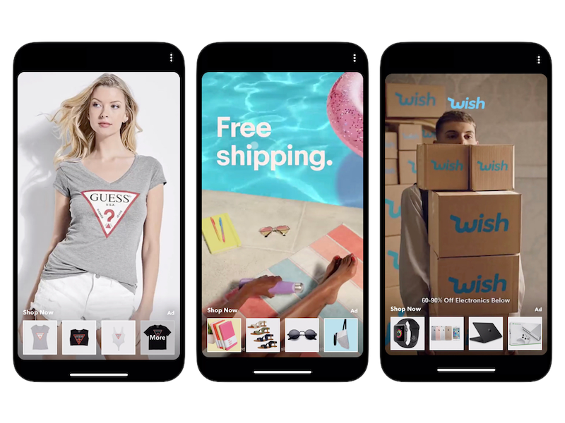 Snapchatカルーセル広告の3つの例