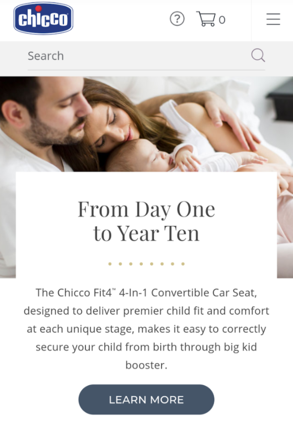 I messaggi di marketing di chicco sottolineano la longevità e la qualità dei loro prodotti