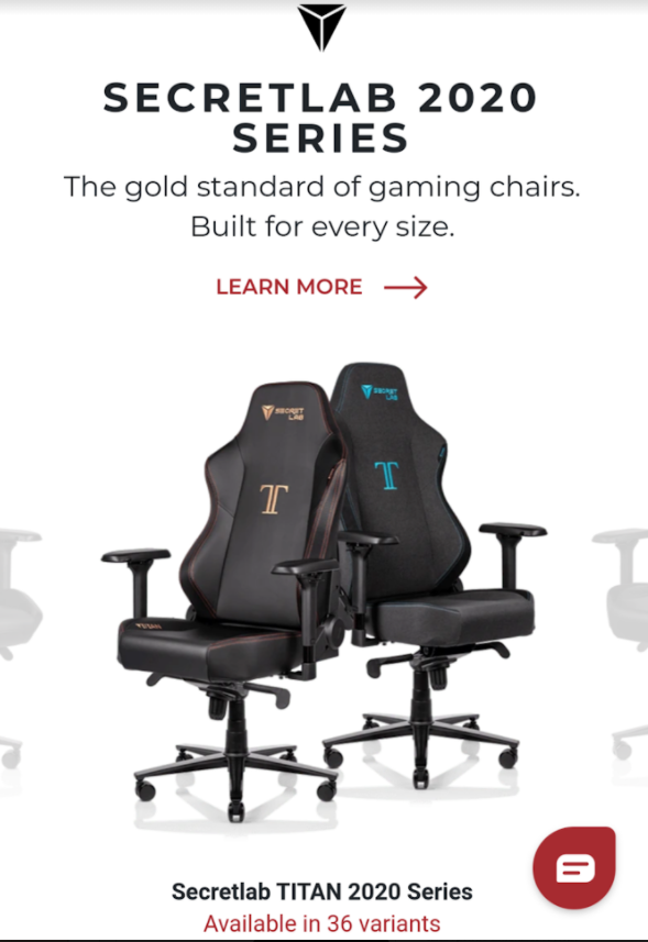I messaggi di marketing di secretlab sono incentrati sul comfort e sullo stile