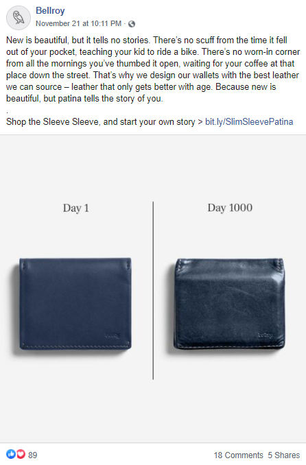 messaggi di marketing sulla longevità sui social media