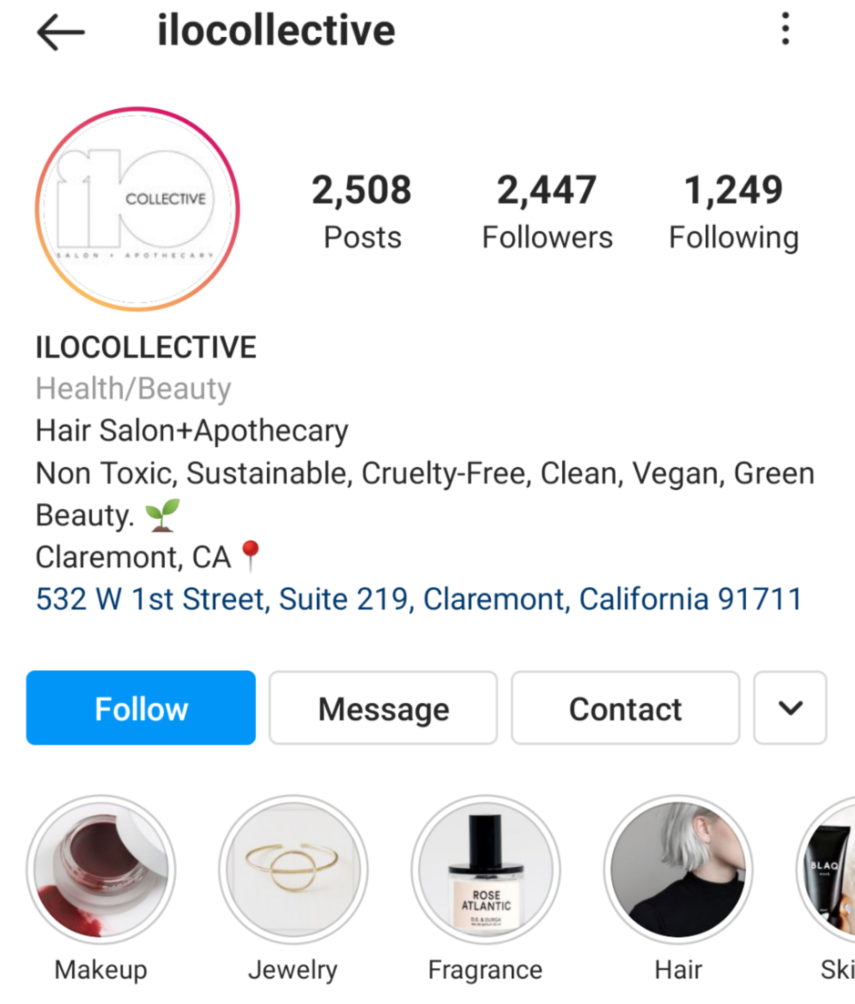 مثال على استخدام الكلمات الرئيسية في السيرة الذاتية لـ Instagram