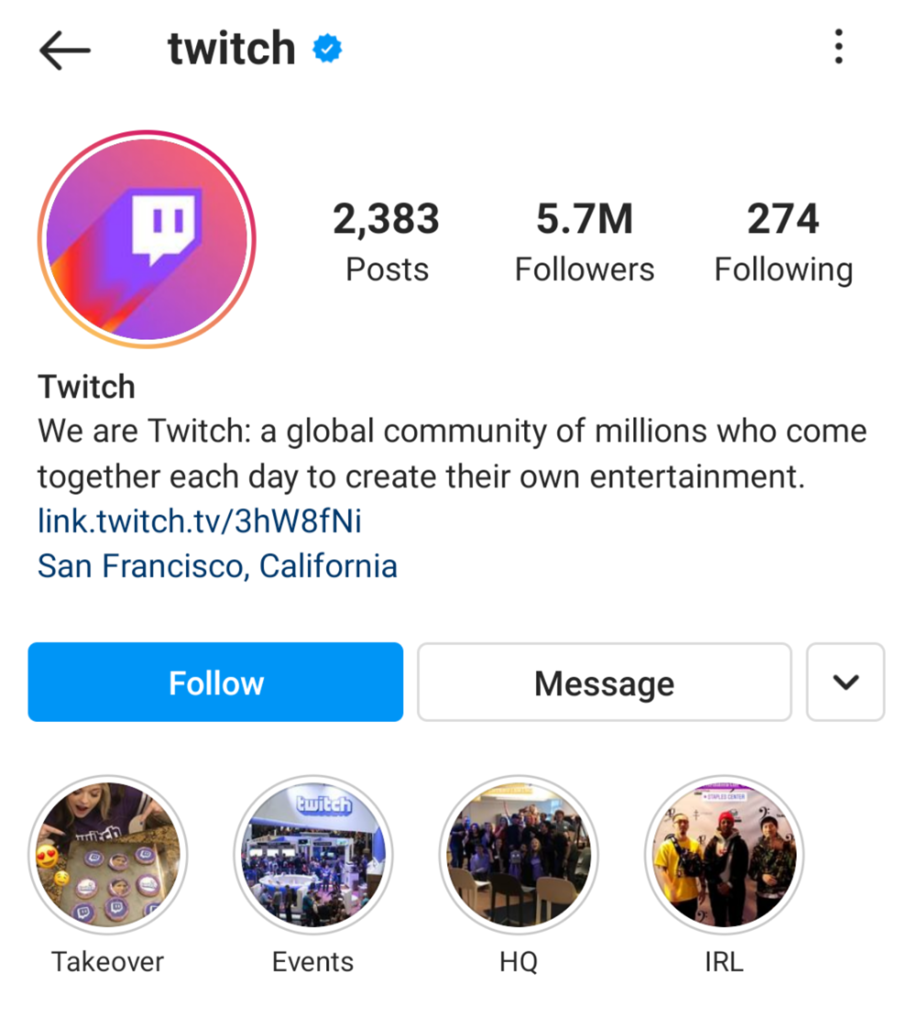Twitch Instagram Stories