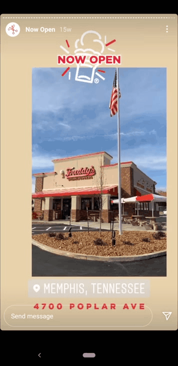 Anunțul poveștilor lui Freddy pe instagram