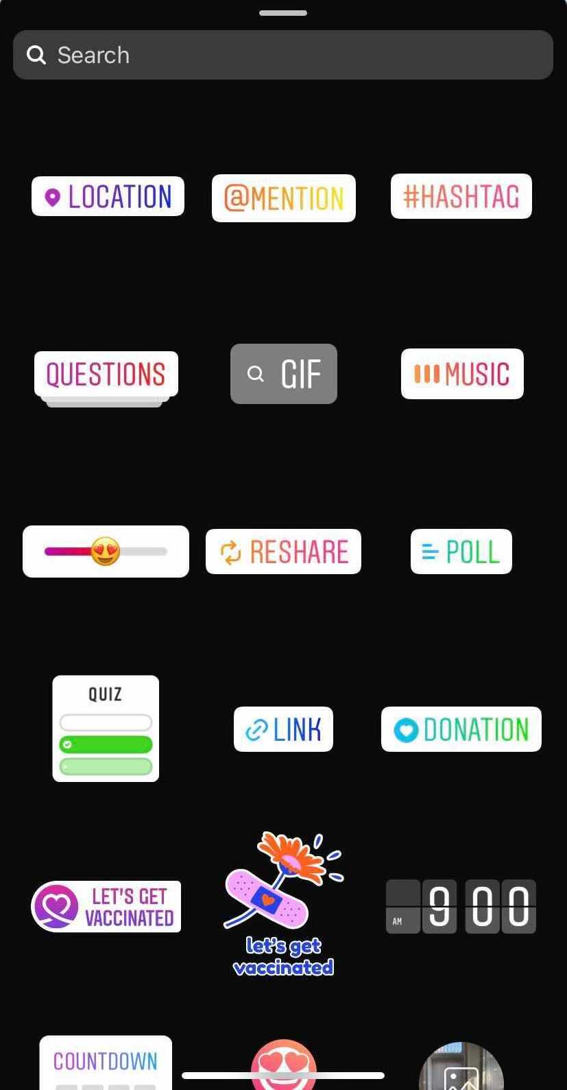 IG hikayelerindeki bağlantılar dahil olmak üzere çıkartma seçenekleri