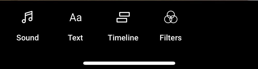 一张屏幕截图，展示了如何为您的 YouTube 短片添加声音、文本和过滤器。