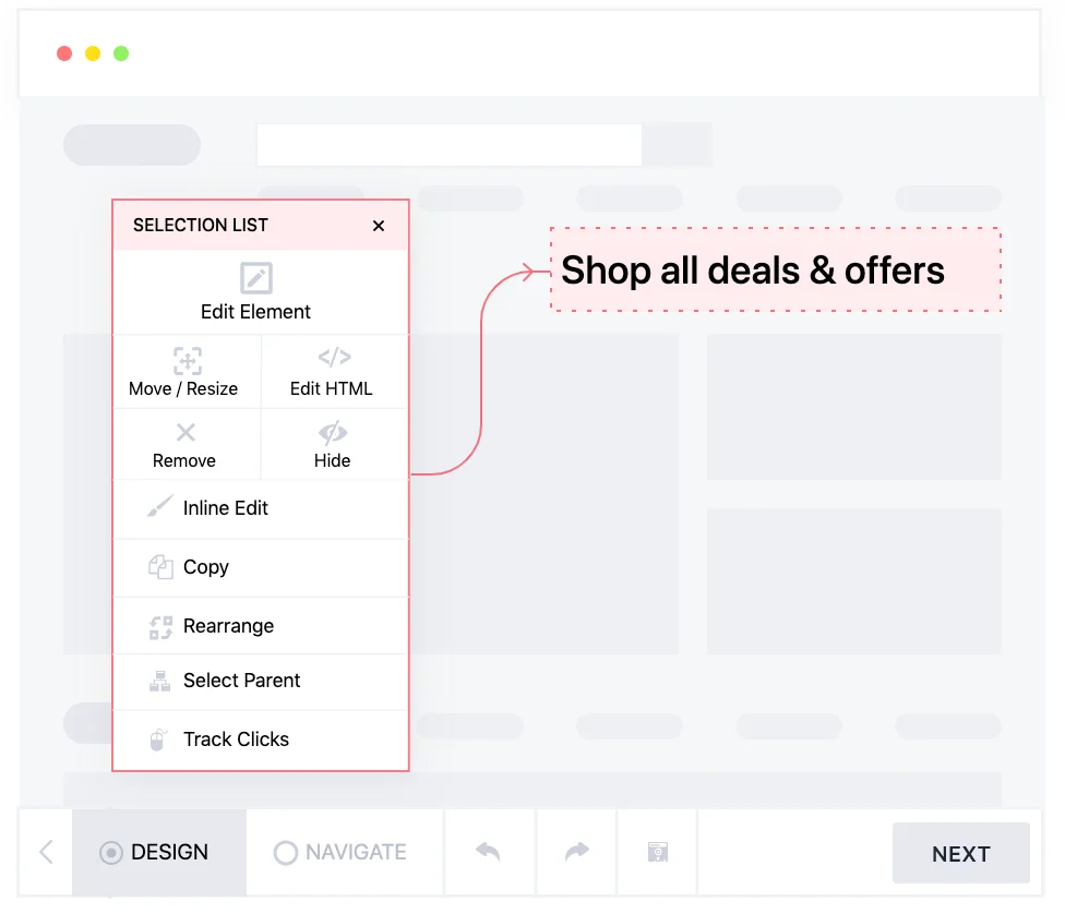 Funktionen des visuellen Editors