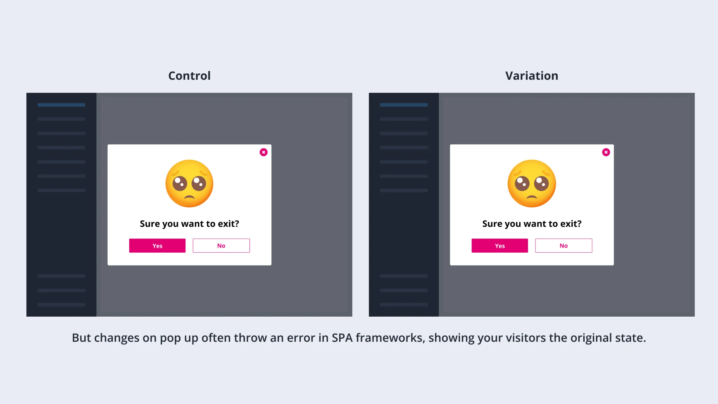 การทดสอบการเปลี่ยนแปลงทำให้เกิดข้อผิดพลาดในSPA