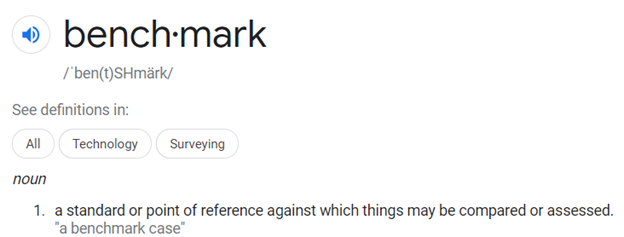 Definisi "Pemasaran Benchmark" dari Oxford Languages