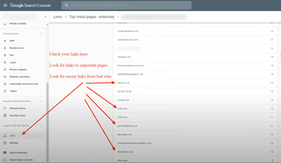 Консоль поиска Google: профиль обратных ссылок