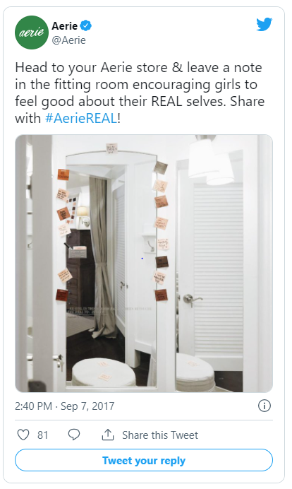 Sumber: Tweet Konten Buatan Pengguna Aerie