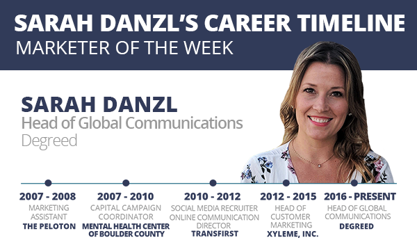 Chronologie de carrière de Sarah Danzl - Ignite Marketer de la semaine